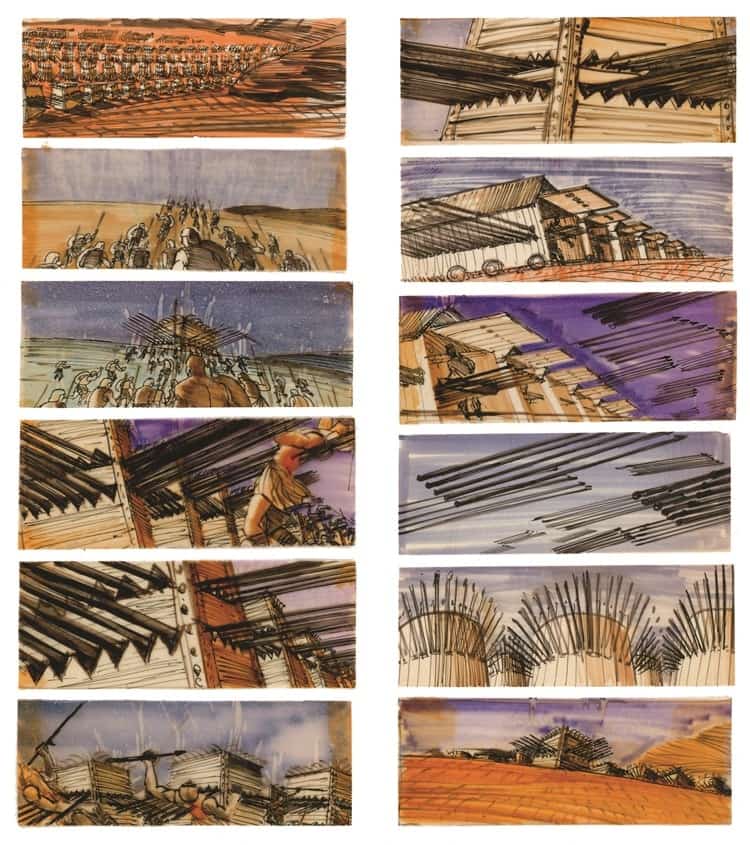 Film Storyboard Examples - Movie Storyboard Sample - Stanley Kubrick - Spartacus - StudioBinder