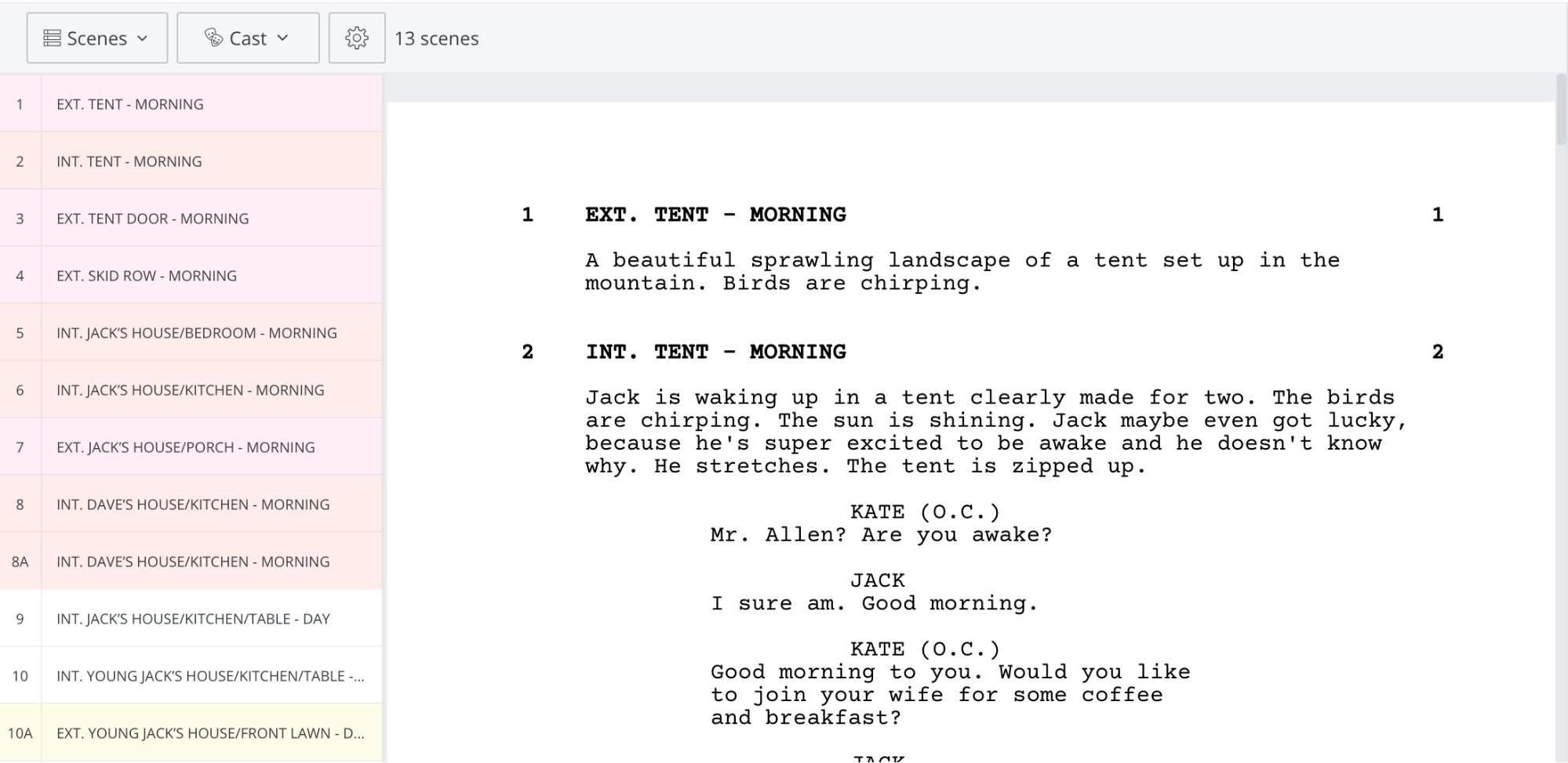 Screenplay vs Script • Help differentiate locations with SB software