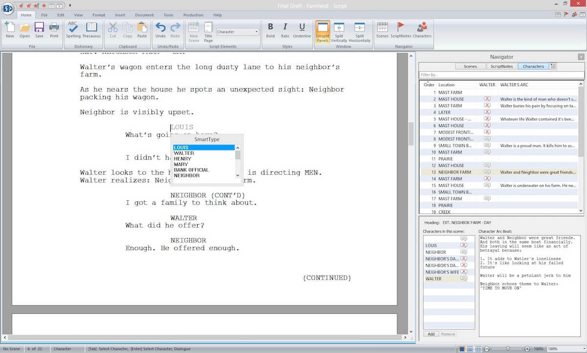 Script Breakdown - Character Report - StudioBinder