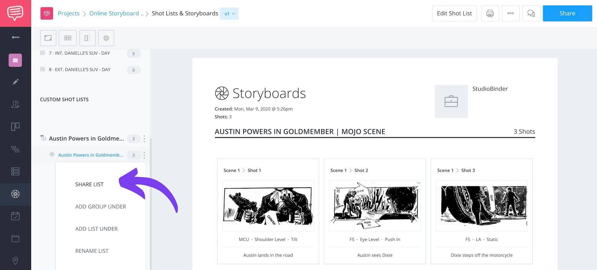 Storyboard Creator Steps - Austin Powers Goldmember - StudioBinder - 19