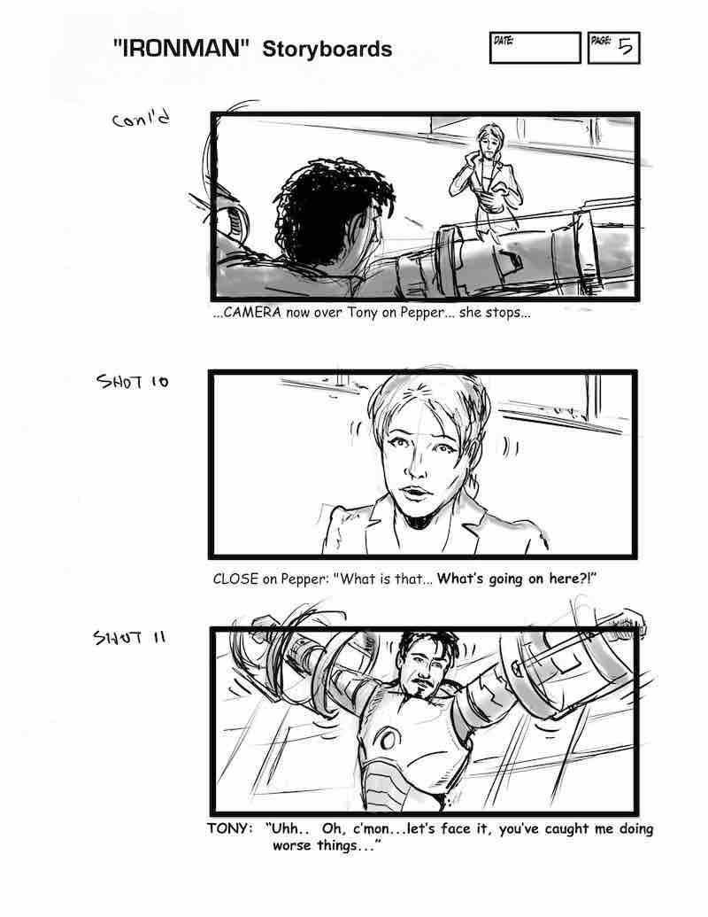 Storyboard Example - Ironman Storyboard - David Duncan - StudioBinder