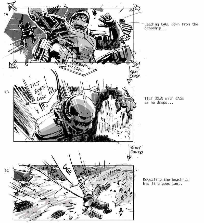 Storyboard Examples - Edge of tomorrow Storyboard - StudioBinder