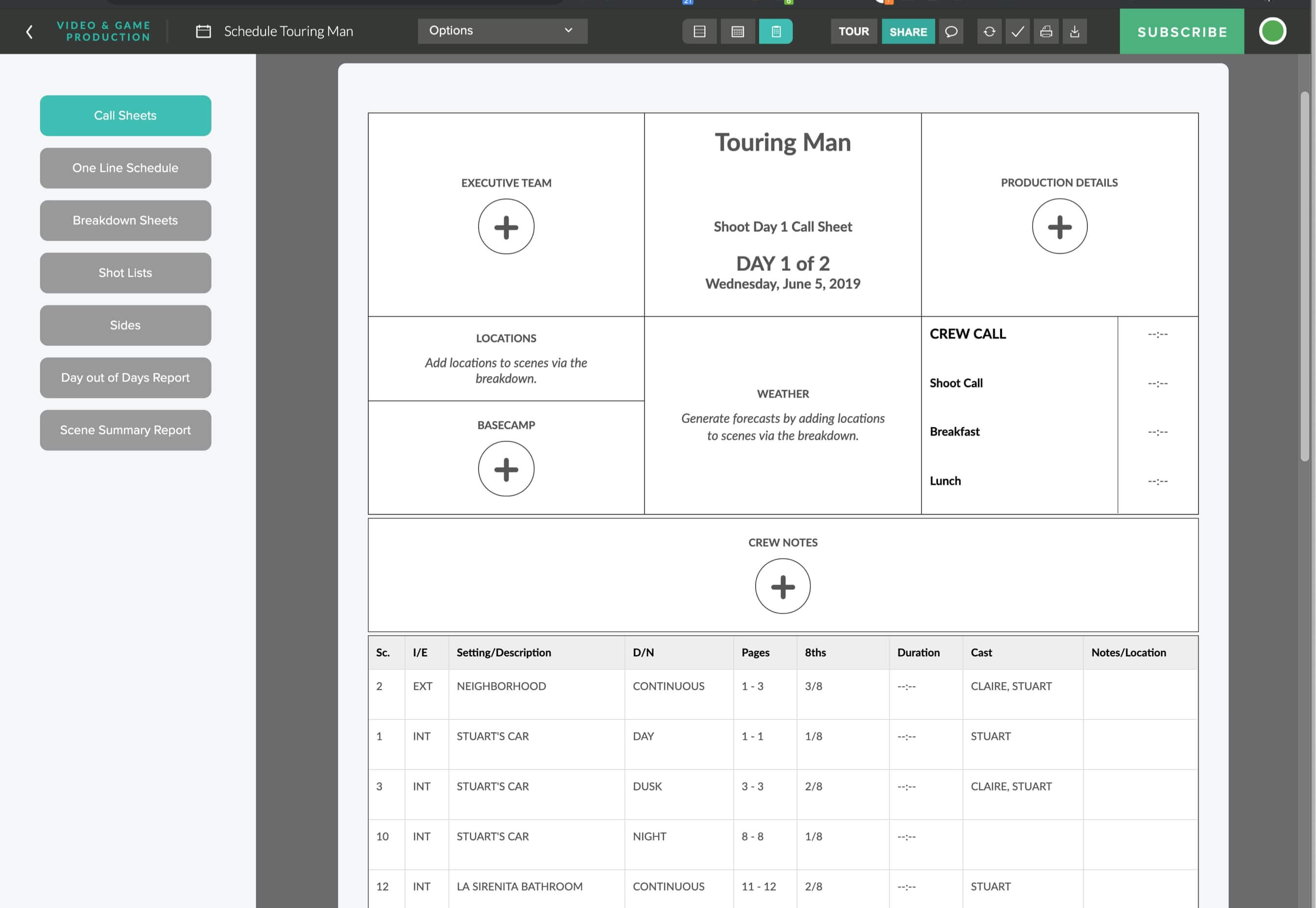 The Best Alternative to Celtx Call Sheet Software