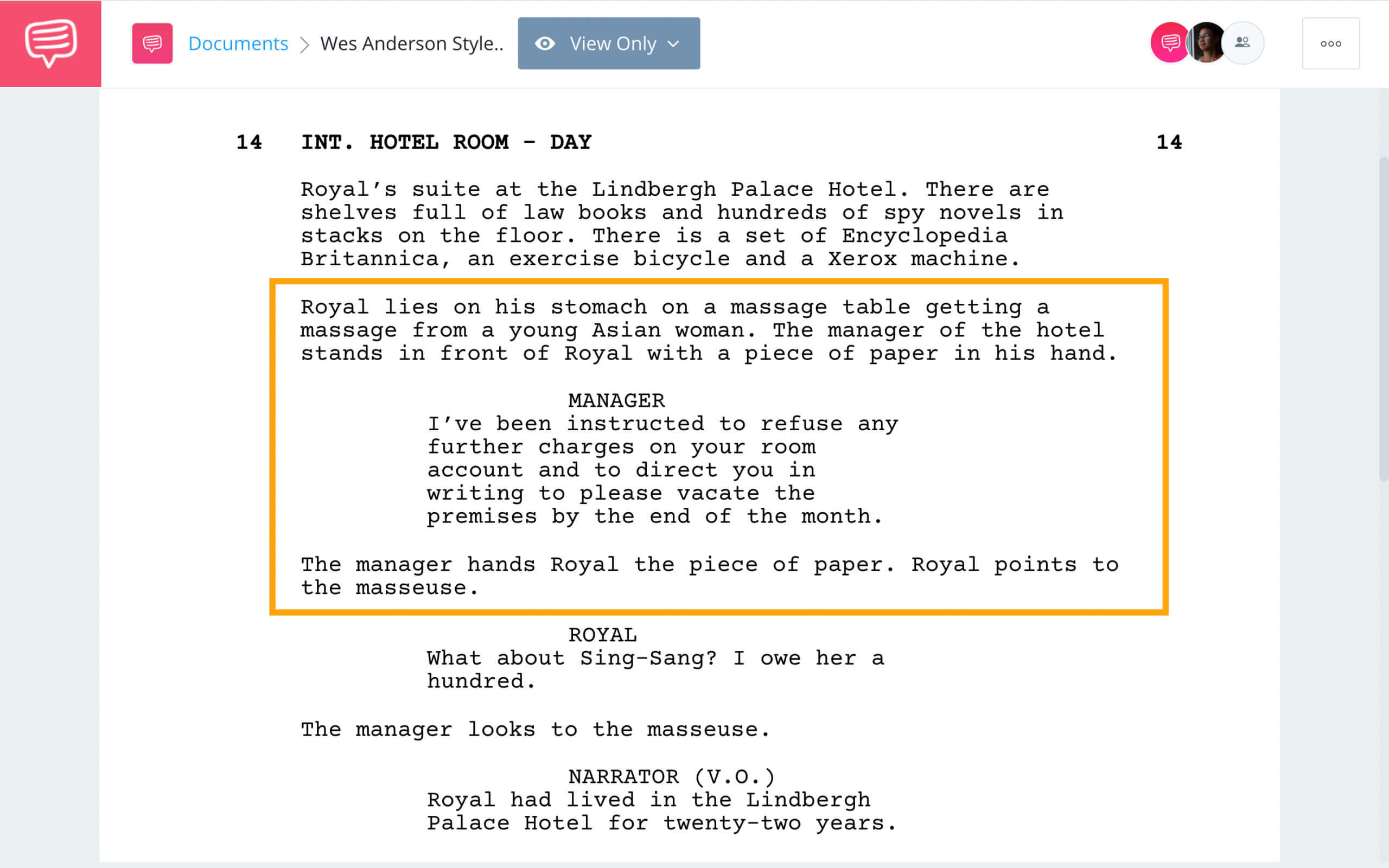  Wes Anderson Style - The Royal Tenebaums 1 - StudioBinder Screenwriting Software