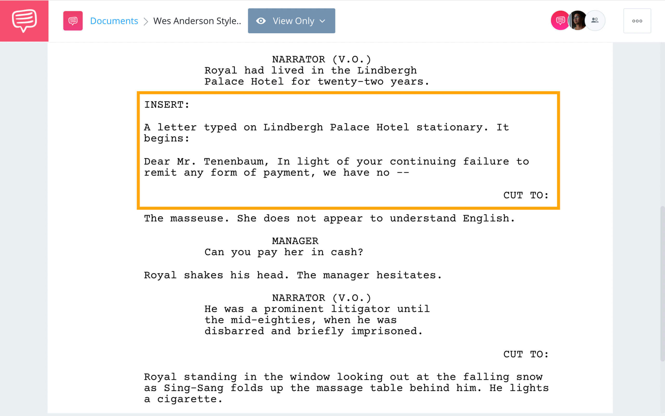 Wes Anderson Style - The Royal Tenebaums 2 - StudioBinder Screenwriting Software